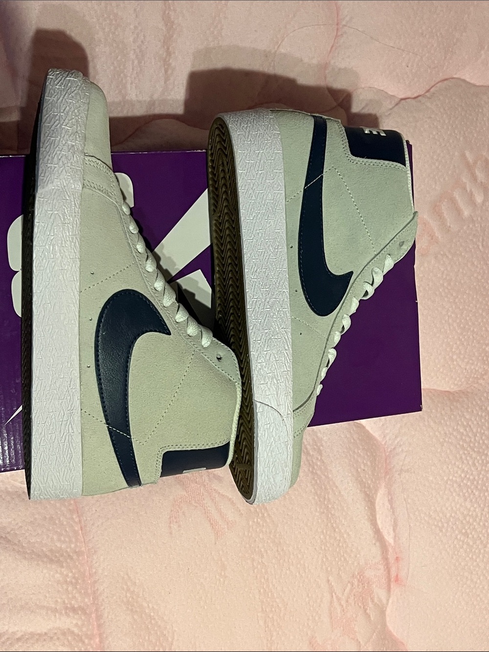 Nike SB Zoom High-Top Sneakers in Light Green with Black Swoosh